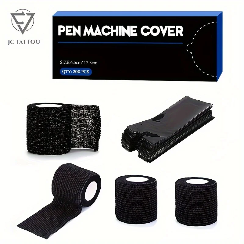 

Набор для тату: 200 одноразовых чехлов-клипсов для тату-машинок и 4 бандажа для тату-машинок, аксессуары для татуировок