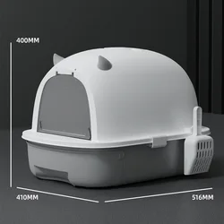 Caja de arena plegable cerrada para gatos y control olores