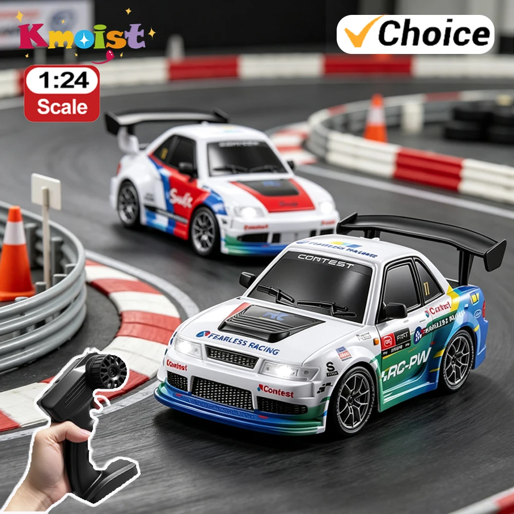 1/24 R/C Car 2.4G High Speed Drift Remote Control Car With Led Light Radio Controlled Racing Model Kids Toy Gifts Toys for Boys