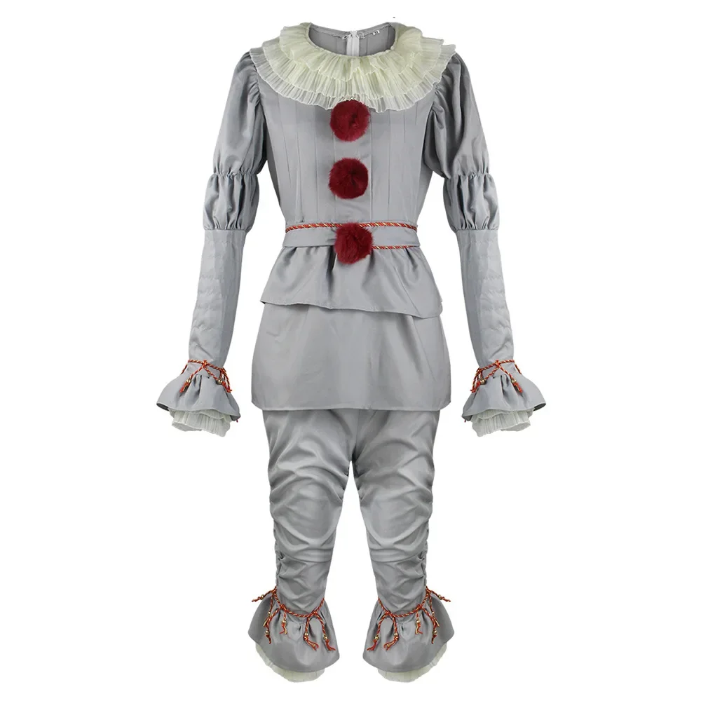 Pennywise Joker Cosplay Trajes, Assustador Assassino Palhaço Assustador, Uniforme de Halloween, Festa de Carnaval para Homens