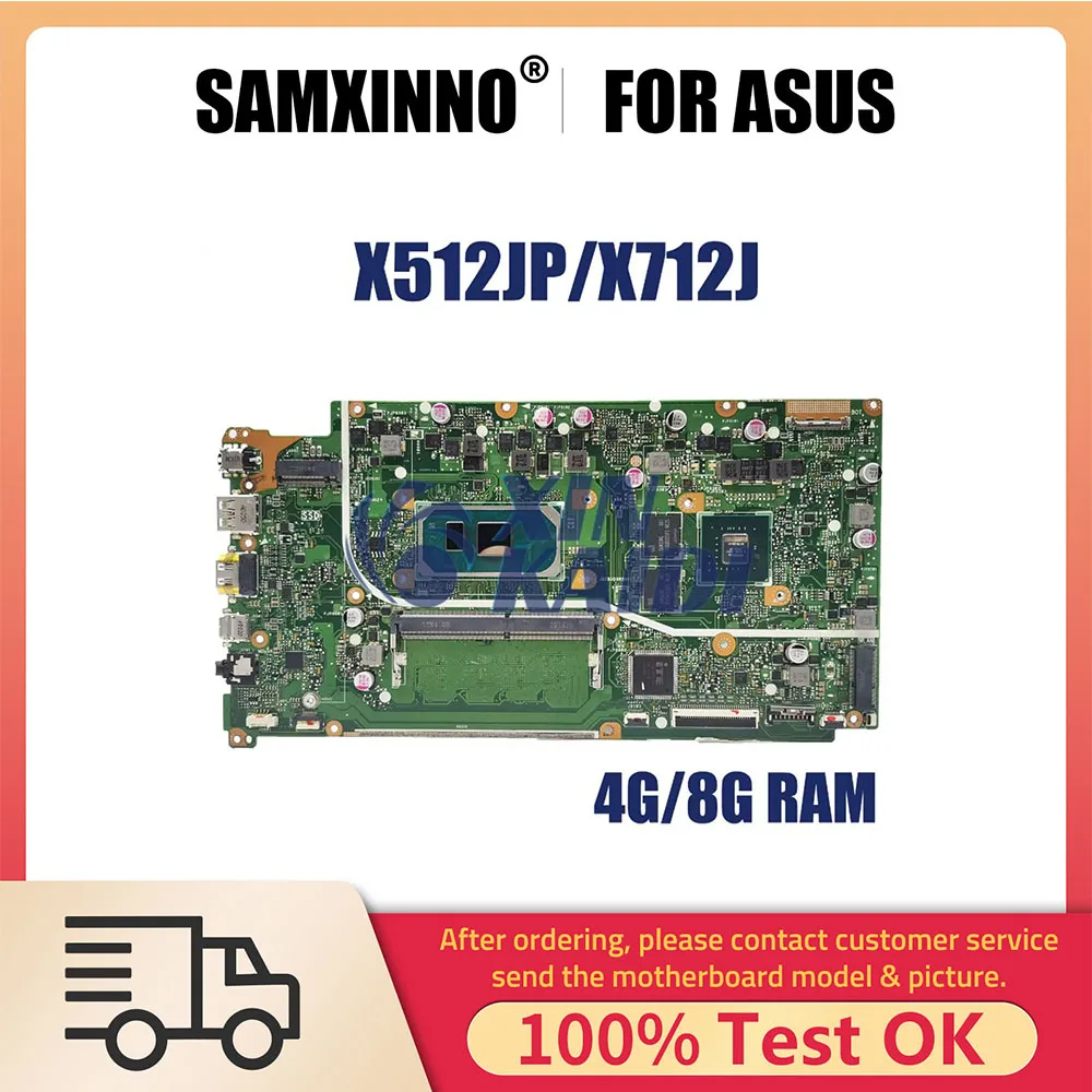 

Notebook Mainboard For Asus VivoBook X512JP V5000J X512J X512JA V5000JP X712JP Laptop Motherboard i3 i5 i7 10th CPU 4G 8G RAM