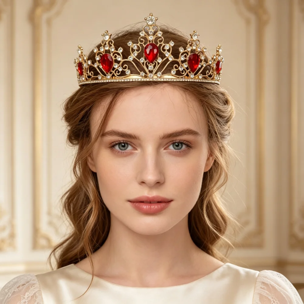 Vintage Crystal Tiara Headband Rhinestone Bridal Wedding Queen Crown Pageant Party Hair Jewelry Accessories for Girls Women