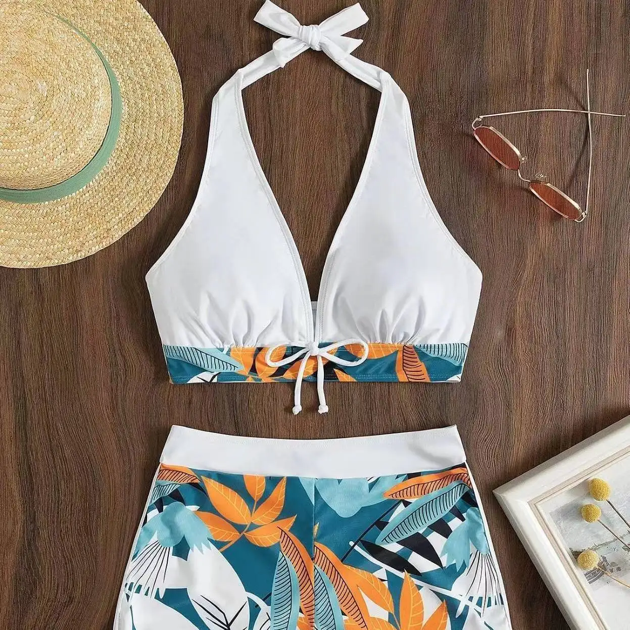 26/5000 nowe stroje kąpielowe damskie rozcięcie z wysokim stanem sznurowane płaskie bikini Angle Academy Sports Wind Surf