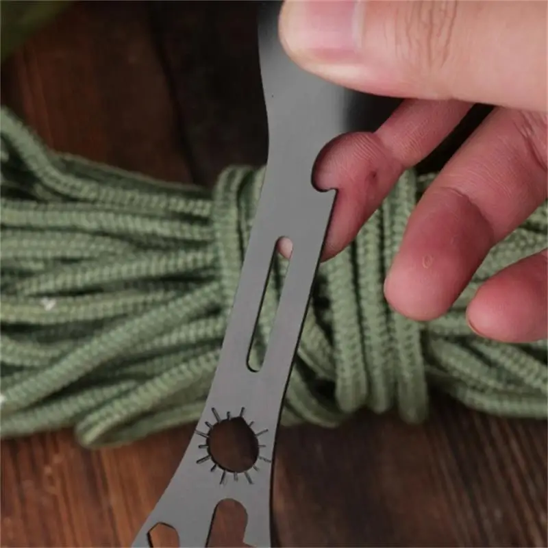 Outdoor Camping Stainless Steel MultiFunction 9 In 1 Integrated Spoon Fork Tableware Dishware Picnic Cutting Knife Bottle Opener