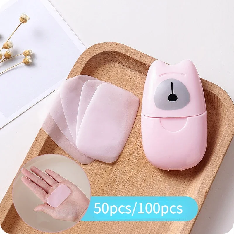 Small Portable Disposable Soap Paper Travel Soap Washing Hand Bath Clean Scented Mini Paper Slice Soap Bath Shower Accessories