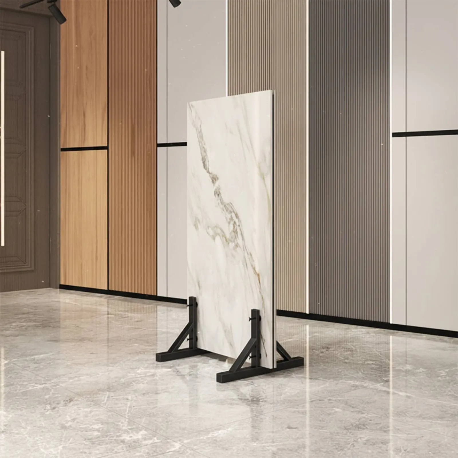 

2 Pieces Tile Display Rack Versatile Tile Display Stand Floor Sample Stand Sturdy and Long-Lasting Stone Slab Holder Versatile