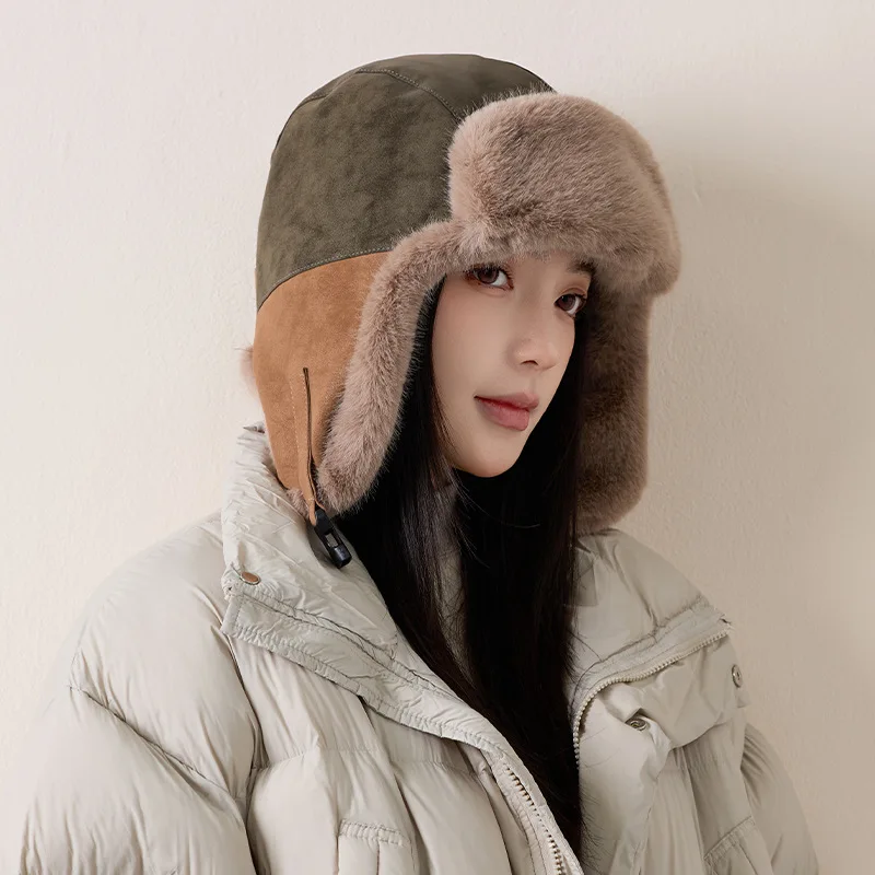 Thick Winter and Autumn Hat for Women Men Outdoor Skiing Ear Protectors Bomber Caps Warm Soft Fabric Cozy in Cold Weather