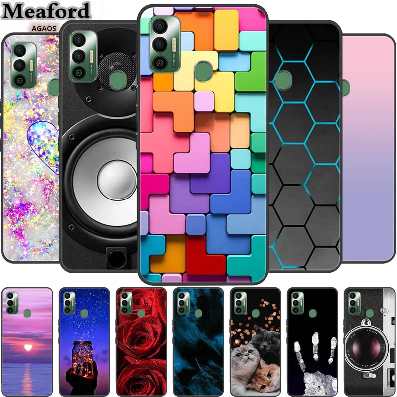 For Tecno Spark 7 Case Luxury Silicone Soft TPU Cover Phone Cases For Tecno Spark 7 Pro Spark 7P Spark7 Protective KF6 Coque