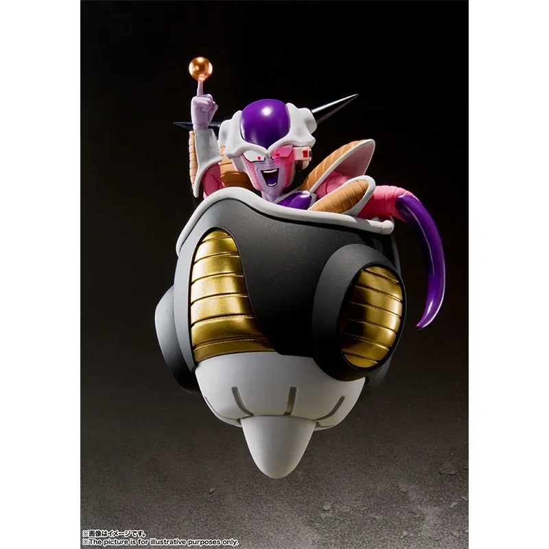 Bandai Original Dragon Ball Anime Figure SHF Frieza First Form Air Vehicle Action Figure Toys for Kids Gift Collectible Model