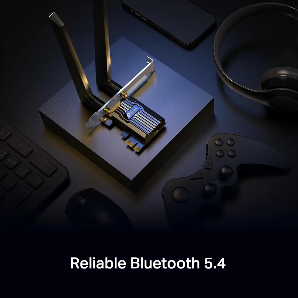 

Беспроводная карта PCIe WiFi 7 Tri-Band BE9300 с Bluetooth 5.4 для настольных ПК, с антенной высокой чувствительности, поддержка MLO WPA3, доставка из США