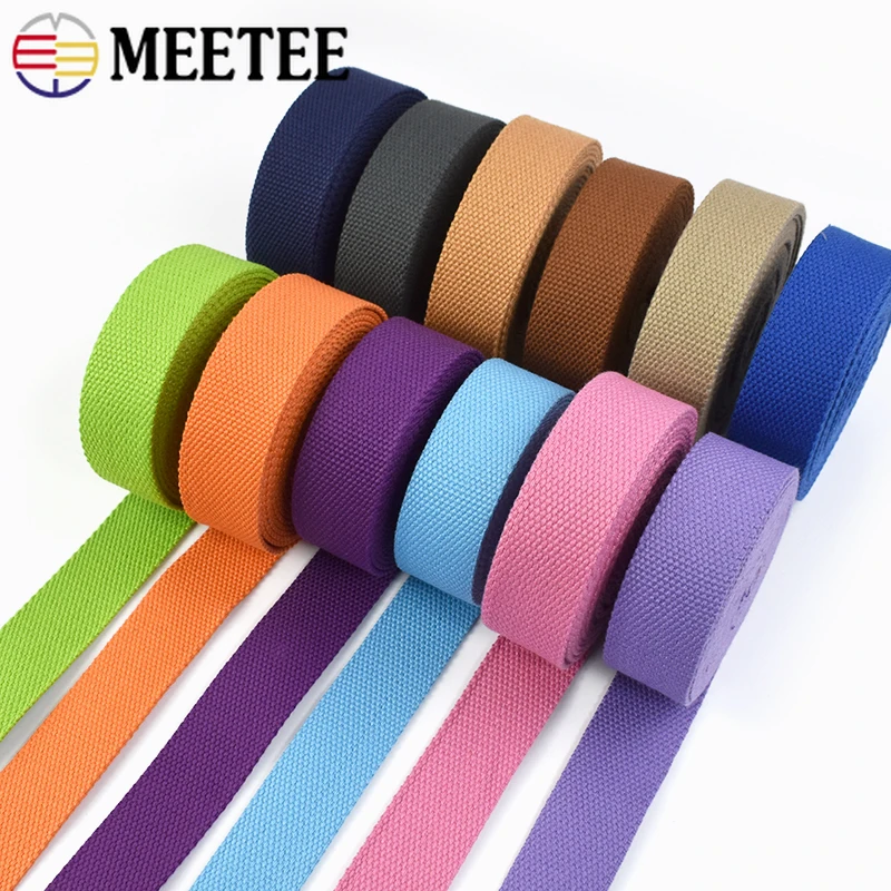 

10Meters 20-50mm Cotton Webbing Tape 2mm Thick Decoration Ribbon for Bag Strap Belt Canvas Bias Binding Sewing Garment Accessory