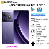 Original Realme GT Neo 6 Unlocked Sim Network Region Snapdragon 8S Gen 3  120W Supervooc 50MP IMX882 6.78Inch 120Hz  NFC  OTA