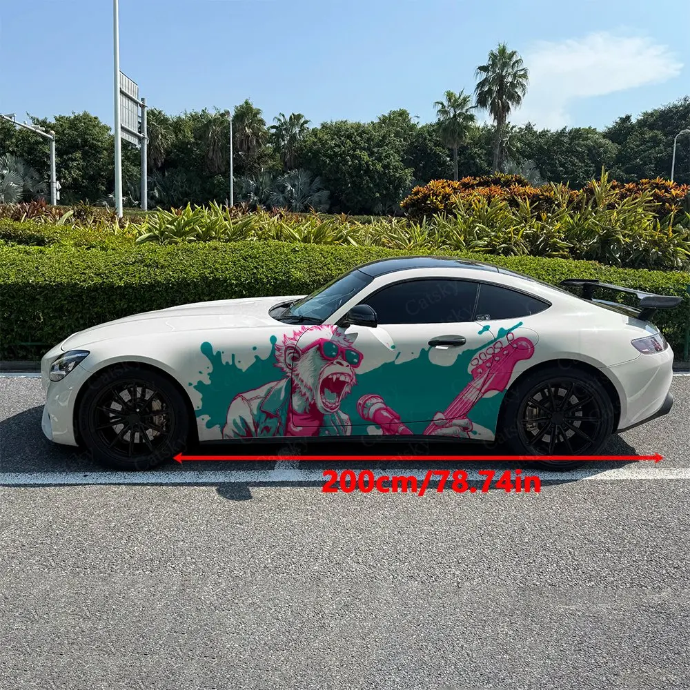 2pcs The Singing Gorilla Car Sticker Full Body Decal Decoration Scratches Protect Car Sticker Waterproof Car Vinyl Wraps