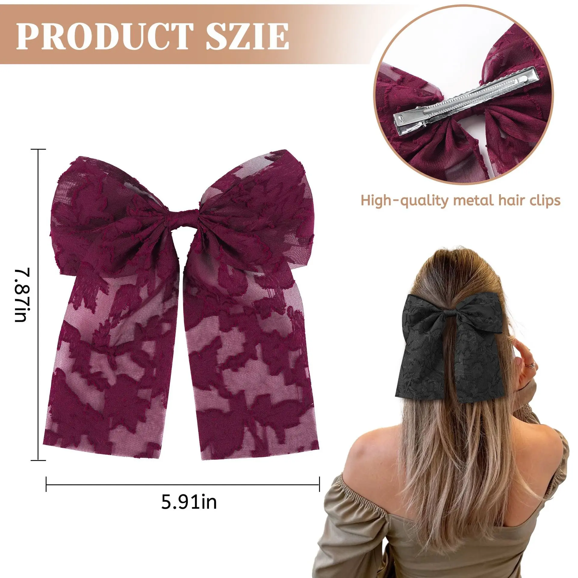 شعبية جديدة الفرنسية زهرة الدانتيل الرجعية القوس دبوس الشعر المألوف غاسل عودة رئيس وأشار الفم كليب دبوس الشعر القبعات