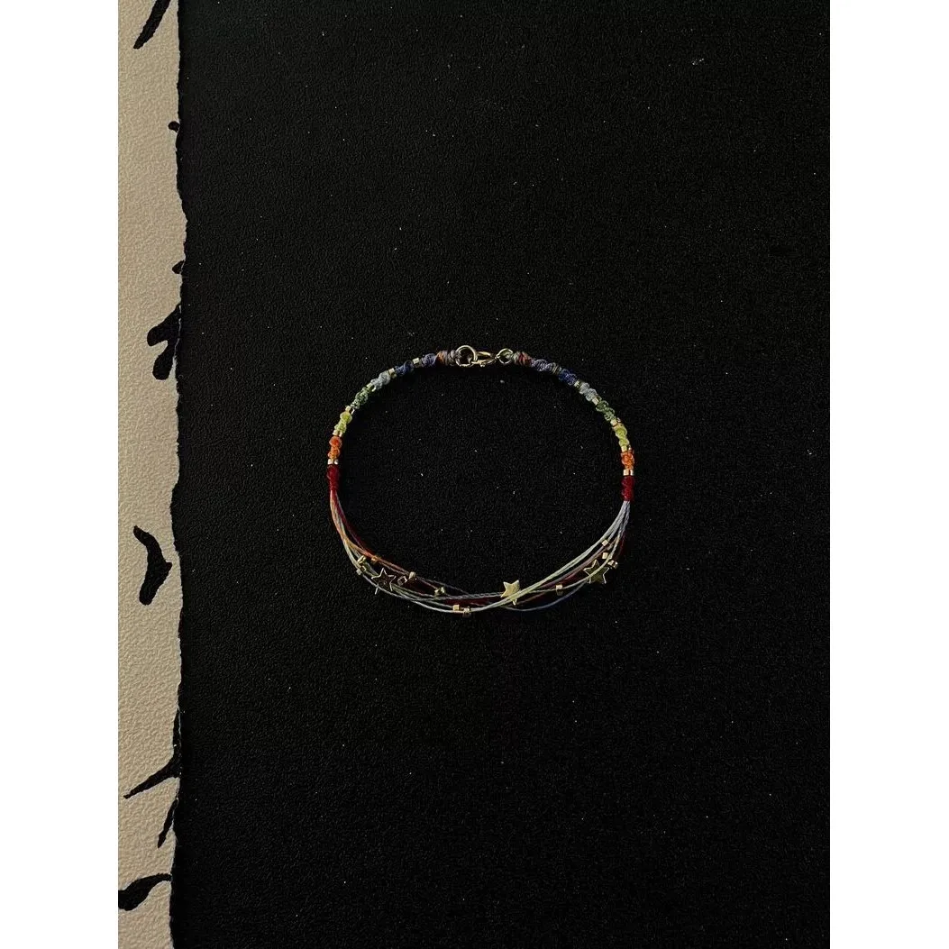 pulseira-de-estilo-chines-com-estrelas-prateadas-peca-decorativa-arco-Iris-joia-de-moda-com-nos-feitos-a-mao-e-estrelas-de