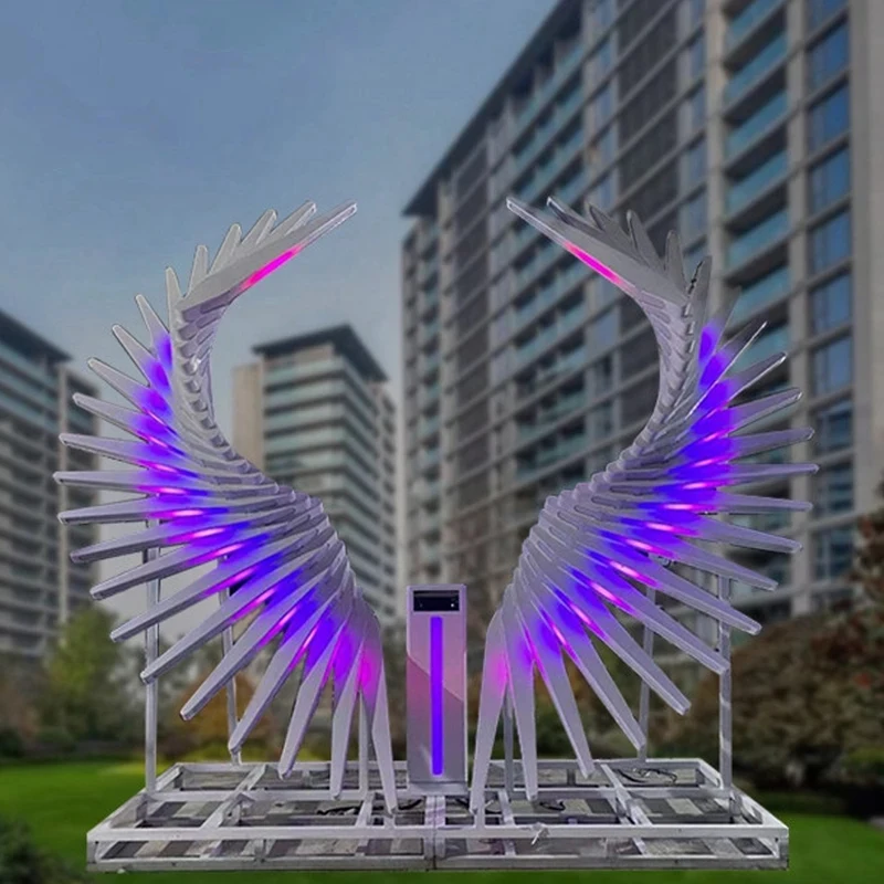 

Unique Art Installation Exotic Handmade Large Wing Sculpture Acrylic Art Decor Photo Backdrop