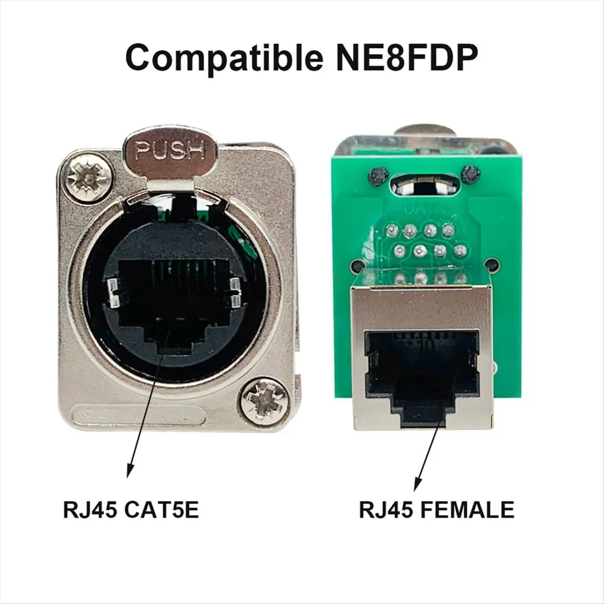 HDL Ethercon Rj45 Chassis Socket,D-N8FDP RJ45 Feed/Pass Panel Mount Jack,D Series Cat5 RJ45 Vertical Panel-Mount Connector
