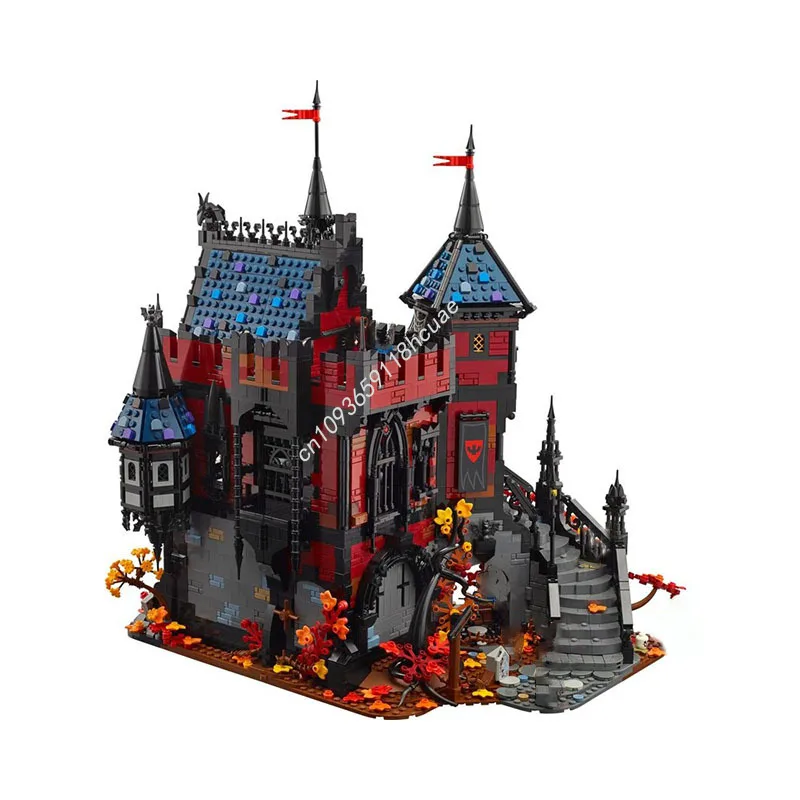 4075pcs Modular Medieval Adventure In Transylvania Castle Model Building Blocks Diy Education Assembly Toys Halloween Gifts