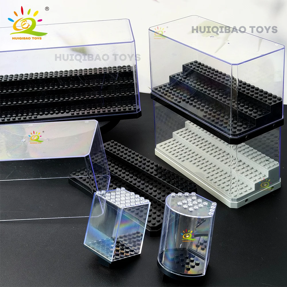 HUIQIBAO Clear Acrylic Display Case for Figures Building Block Display Dustproof Box Storage Shelf Transparent Showcase Toys - view 2