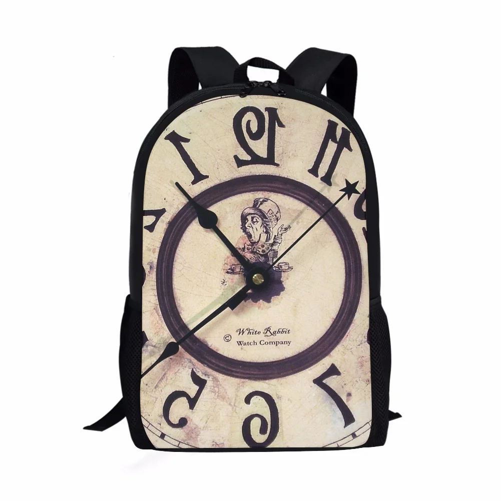 Retro Clock Print Backpacks Student Children Book Bags School Bags for Teenagers Boys Girls School Bag Large Capacity Daypack