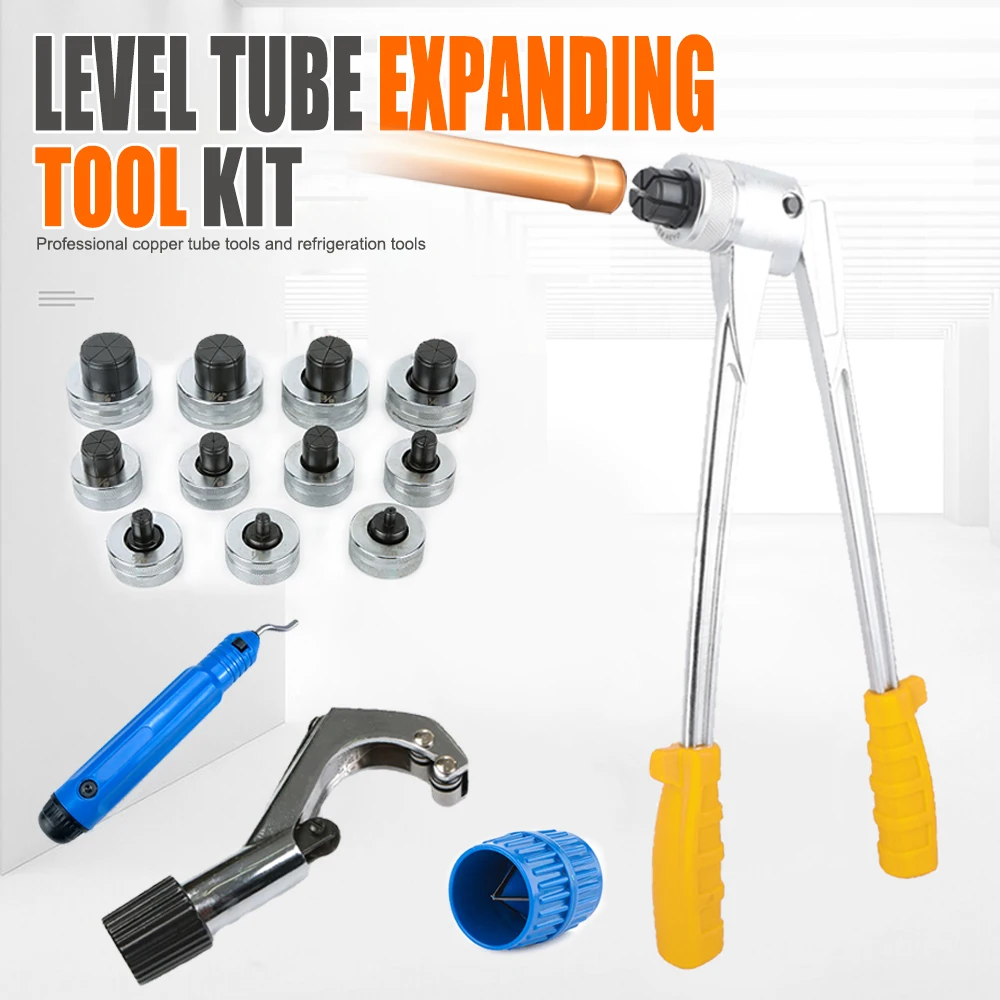3/8''-1-5/8'' 10-42mm Inch/Metric Manual Refrigeration Copper Pipe Expanding Tool Set New Level Tube Expanding Tool Kit