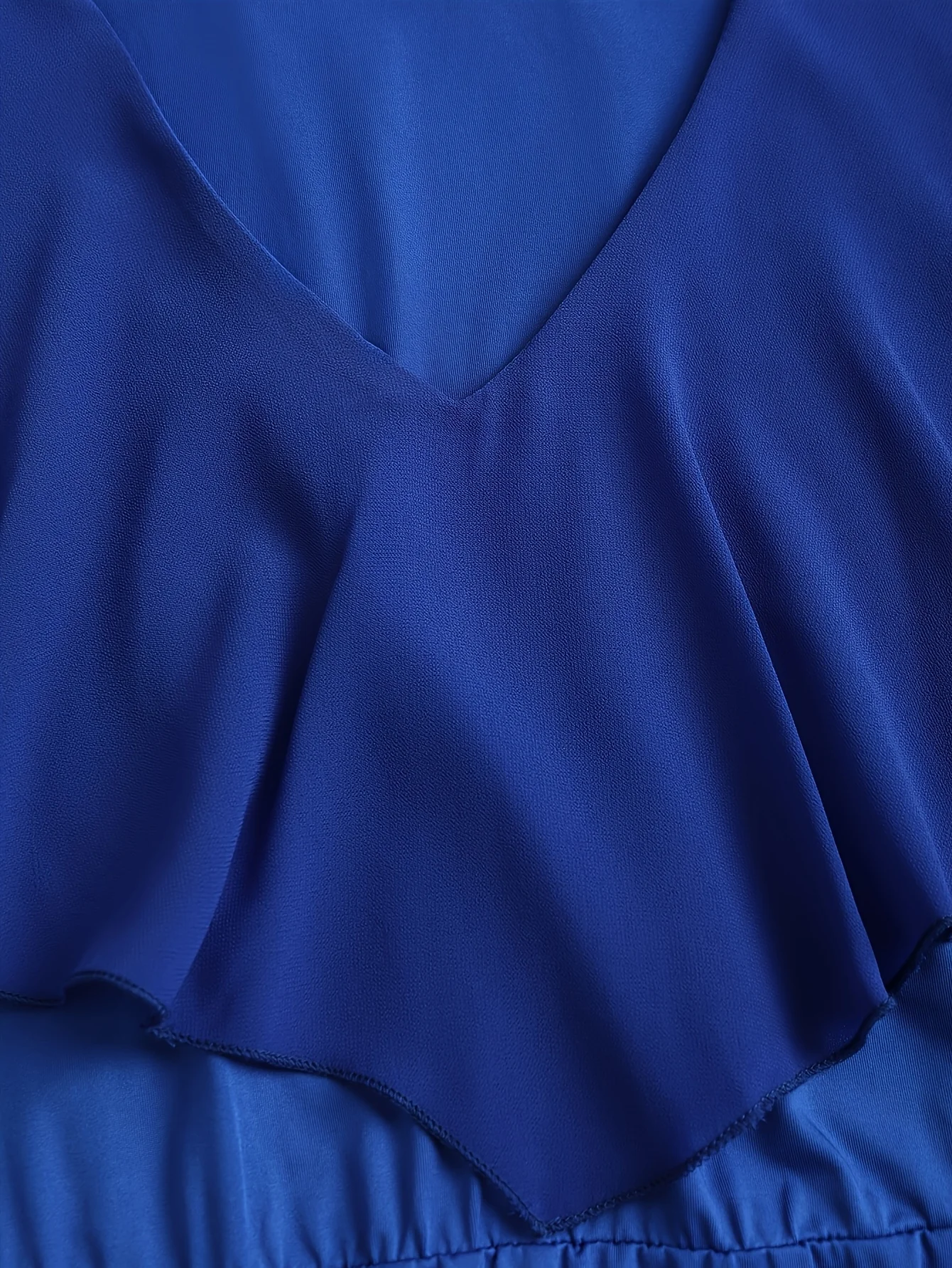 2025年新作　プラスサイズ　欧米風　Vネック　ロングケープ　ミディアム丈ワンピース