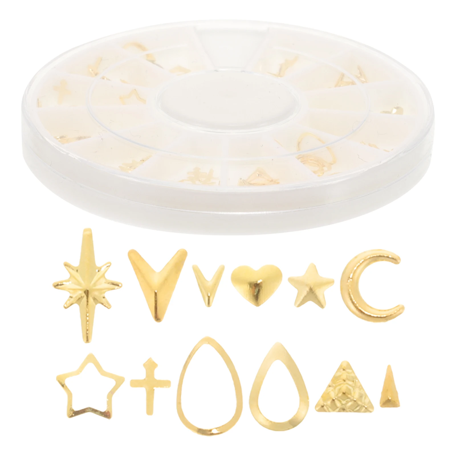 

120 pcs Nail Supplies Diverse Shapes Easy Apply Natural Artificial Nails Stylish Colors Sparkling Mini Jewelry Box Nail