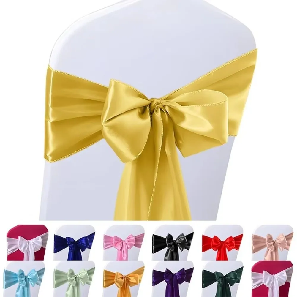 Universal Fit Butterfly Ties Satin Chair Sashes Self Tie Elegant Design Chair Ribbon Ties Wedding Chair Bows Wedding Party