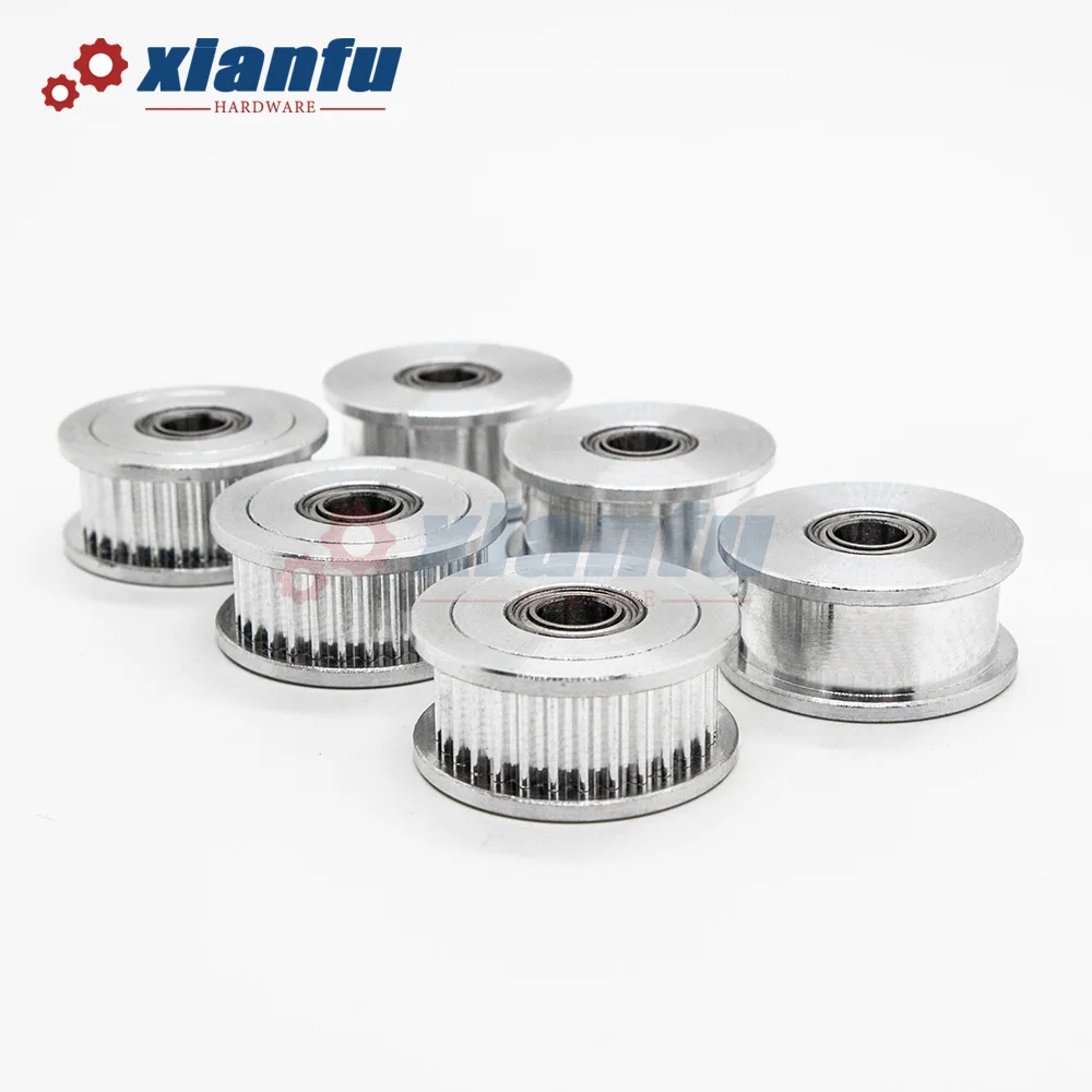 1/5/10pcs 30 Teeth 2GT Timing Pulley Idler With Bearing Bore 5mm Belt Width 6mm Tensioning Wheel Sheave for 3D Printer GT2 30T