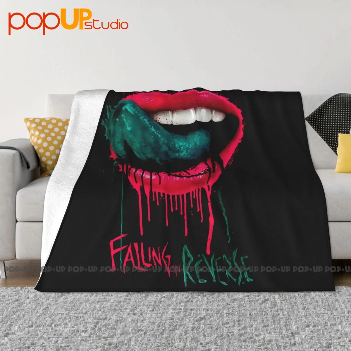 Falling In Reverse Lips Blanket Casual Bedding Home Decor Skin Friendly Machine Washable