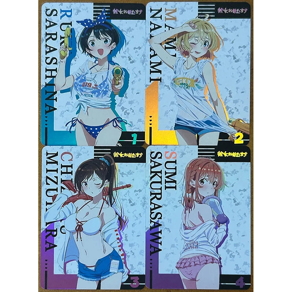 4PC/Set Anime Goddess Story Diakya Madario Goto Hitori Kita Ikuyo Boy Game Toy Collectible Card Christmas Birthday Gift