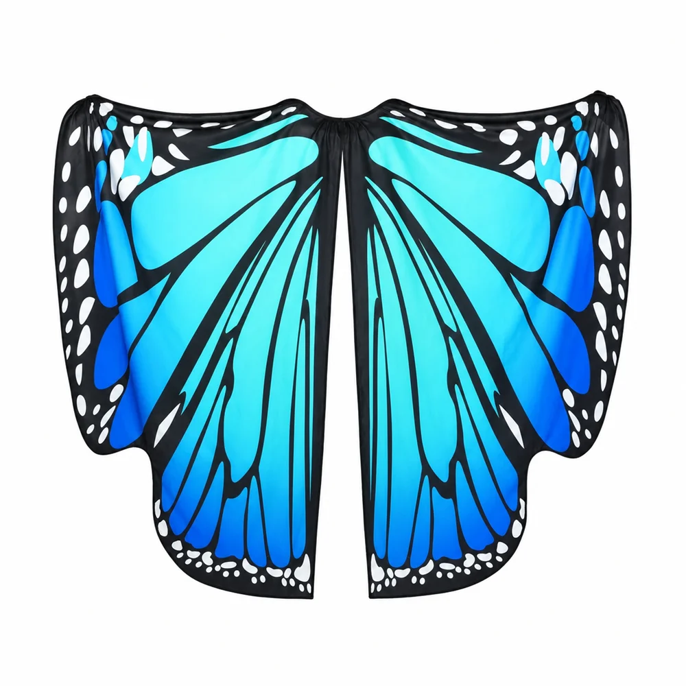 Butterfly Fairy Wings Rainbow Cape Shawl For Ladies Cosplay Party Festival Costume Accessory Prop