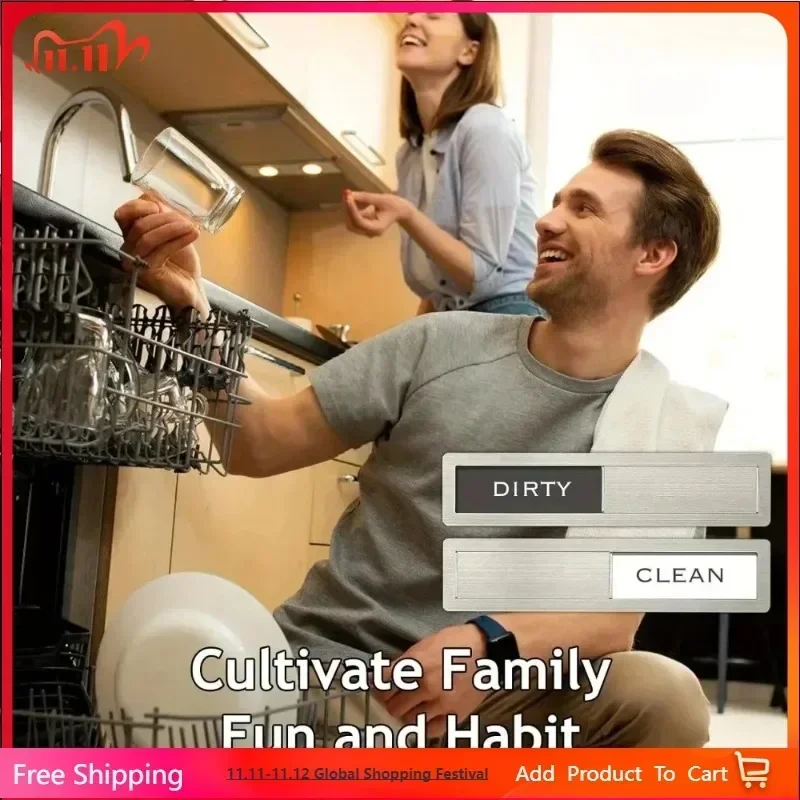 1 Pack Dishwasher Magnet Clean Dirty Sign, Kitchen Organizers and Storage Decor fridge magnet home decor stickers