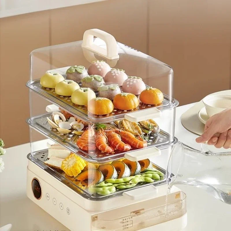 For Multifunctional electric steamer 24L household three-layer thermal insulation regular reservation steam breakfast machine
