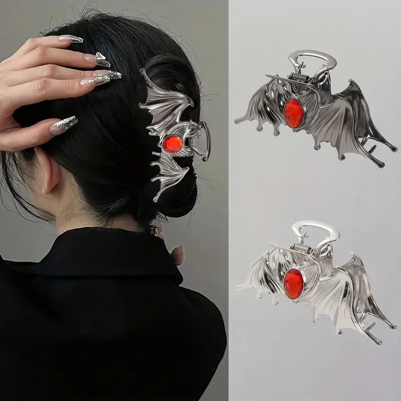 1pc ハロウィンコウモリサメヘアクリップ爪ダークかぶとジュエリー 1 ドルアイテムチャーム女性