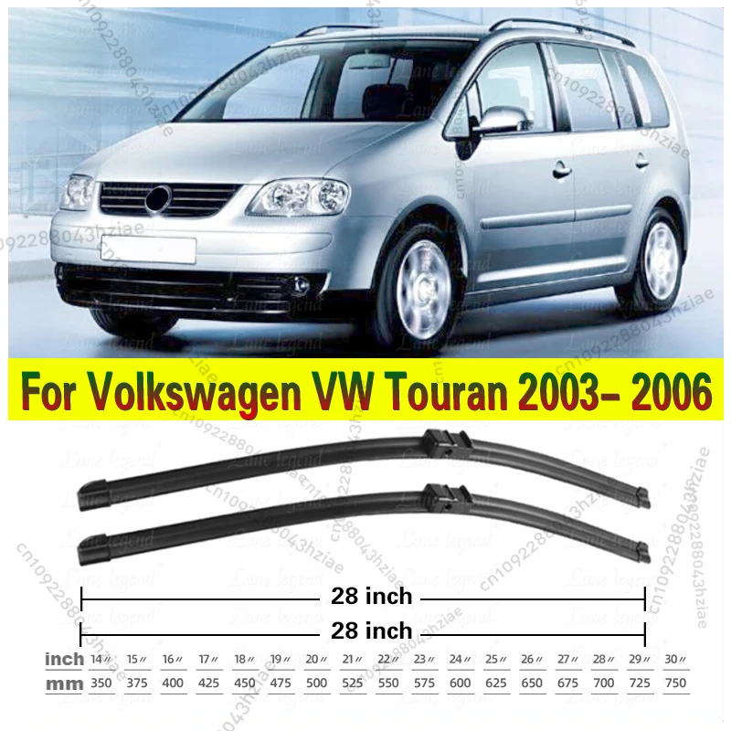 Auto Wischer Klingen Für Volkswagen VW Touran 2003 2004 2005 2006 Windschutzscheibe Windschutz Frontscheibe Klingen 28 "+ 28" auto Zubehör