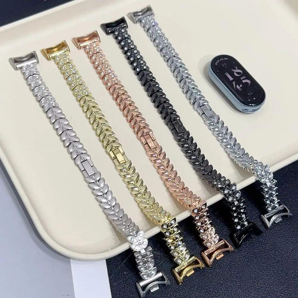 

Diamond Metal Watch Bands for Mi Band 8 9 10 Strap Redmi Watch 6 5 4 Women Dressy Bracelet Wristband for Mi Band 8 9 Pro Correas