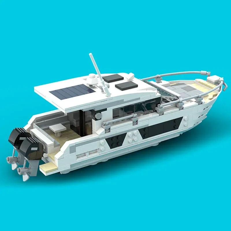 Technical Moc Bricks Boat Model Outboard Motor Yacht Modular Building Blocks Gifts Toys For Children DIY Sets Assembling Model