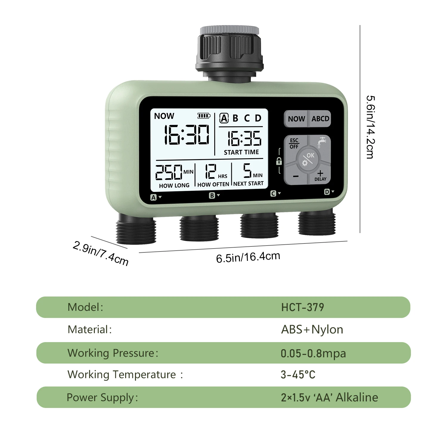 Eshico HCT-379 Intelligent Electronic Digital Automatic Water Timer Outdoor Home Garden Lawn Greenhouse Irrigation System