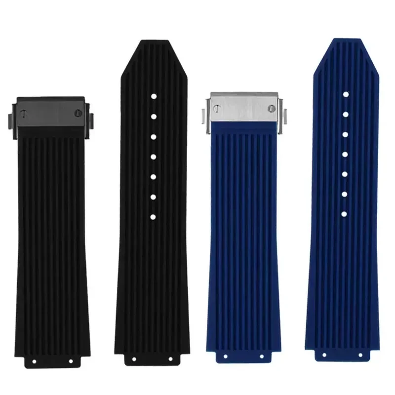 High-end Silicone Watchbands for Hublot Yubo Big Bang Classic Fusion Series Concave Convex Interface Sweatproof Strap 26-19mm