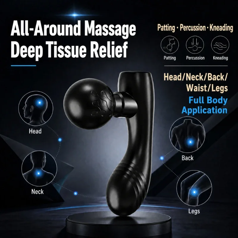 Sports Massager Mini Dual Head Vibration Portable Rechargeable Relaxing Muscle Massager Women Home Use Toys Massage Fascia Gun