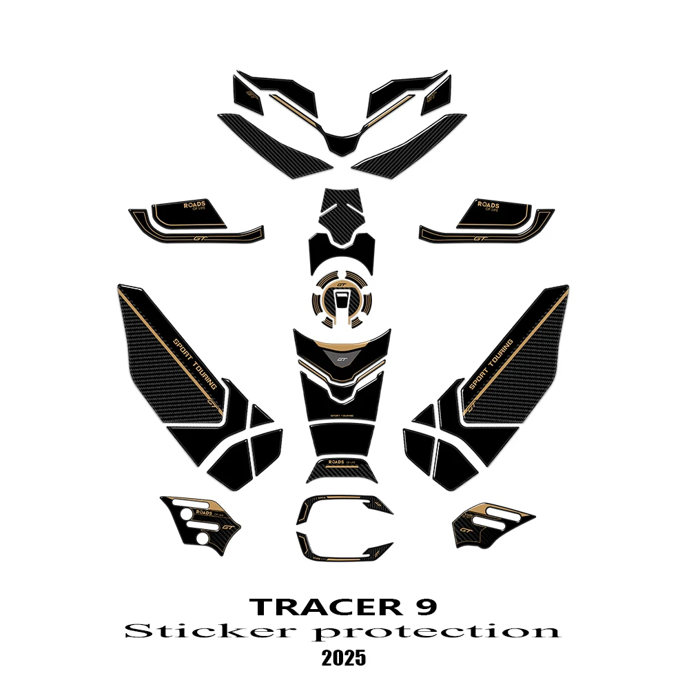 

Motorcycle Tank Pad Stickers Protection Sticker Kit For Tracer 9 GT 9GT 2025 Accessories 3D Epoxy Resin Protective Sticker