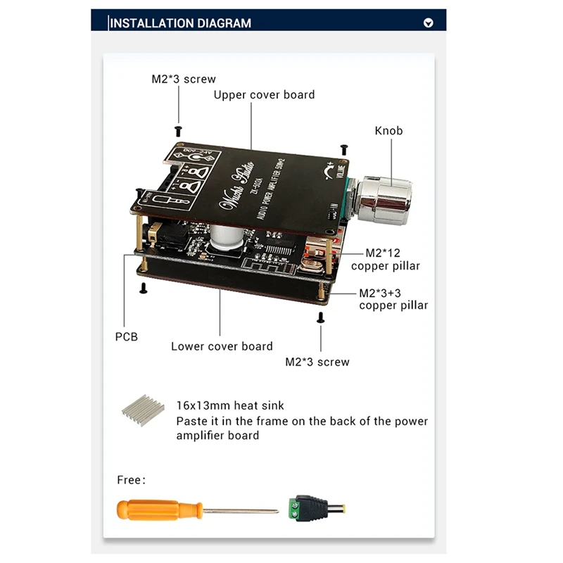 ZK-502A mini bluetooth 5.1 DC9-24V módulo de placa amplificador de potência digital de áudio 2.1 canais 2.0 estéreo 50wx2 amp placa