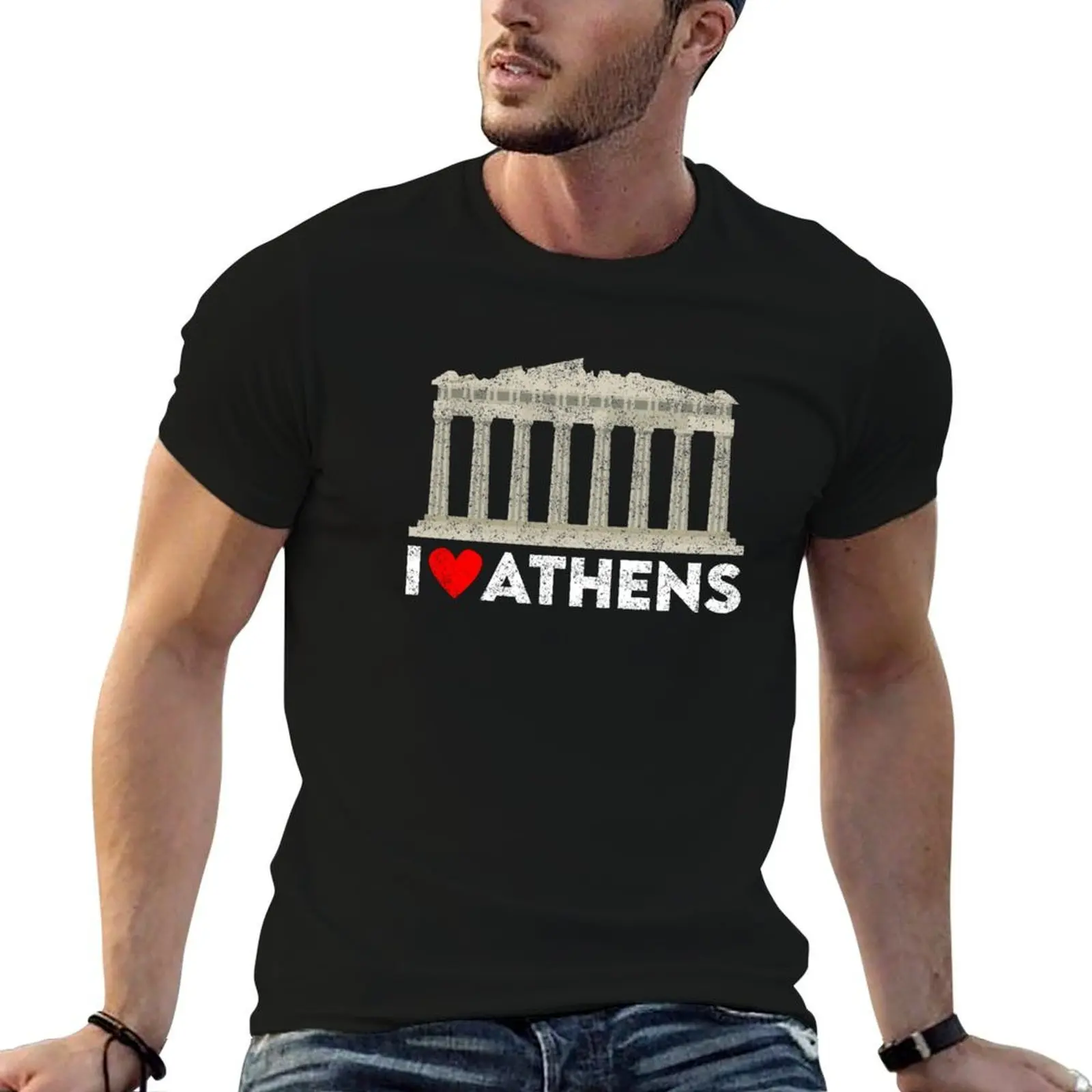 

I Heart Athens, Greece with Parthenon Landmark (Acropolis) T-Shirt mens graphic t shirts t shirts with prints T-Shirt