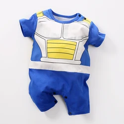 Newborn Knitted 100% Cotton Short Sleeve 0-18 Months Baby Boys Cartoon Cosplay Outfit Infant Clothes Toddler Onesie Costume Cool