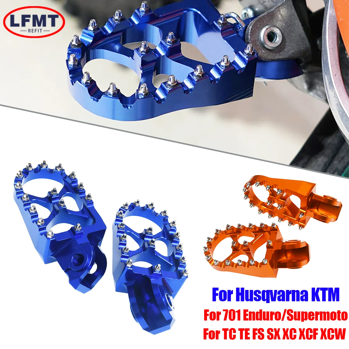 For KTM Motorcycle SX SXF EXC EXCF XC XCF XCW Adventure CNC Foot Pegs Rests Pedals Footpegs For Husqvarna 701 Enduro Supermoto