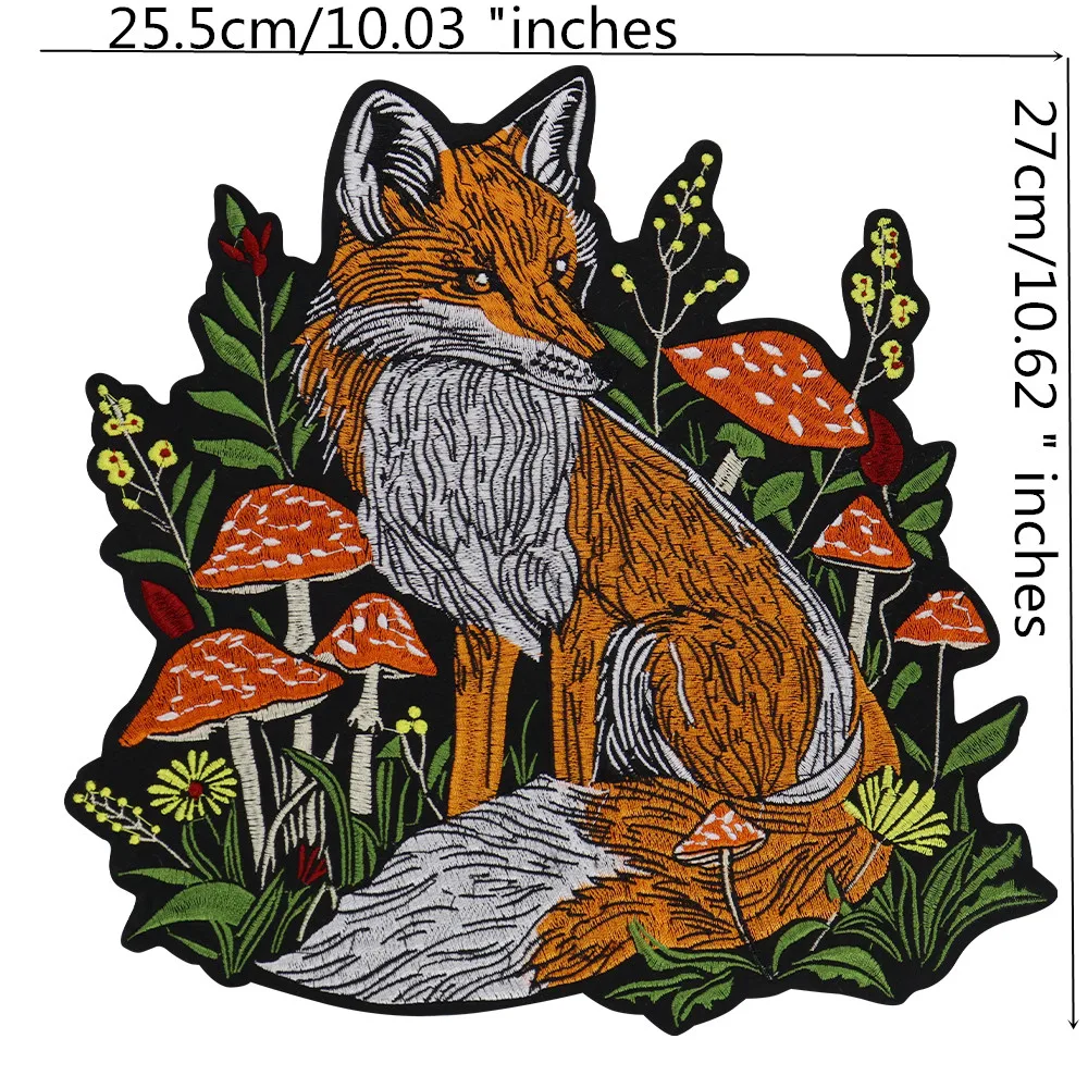 Fairy Tale Fox Iron On Patch Cartoon Animals Patch DIY Repair Clothing Jeans Bag Accessories
