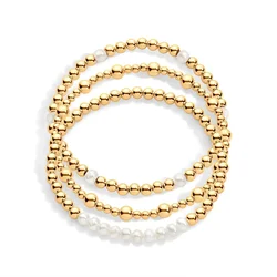 KKBEAD Gold Plated Beads Bracelets for Women Gift Natural Pearl Bracelet Femme Pulseras Fashion Jewelry