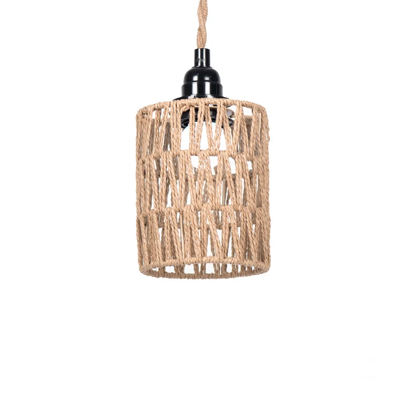 Styl boho, ręcznie tkana lampa sufitowa do domu, tkana, rattanowa lampa wisząca 11.5*15cm klosz do lampy wisząca