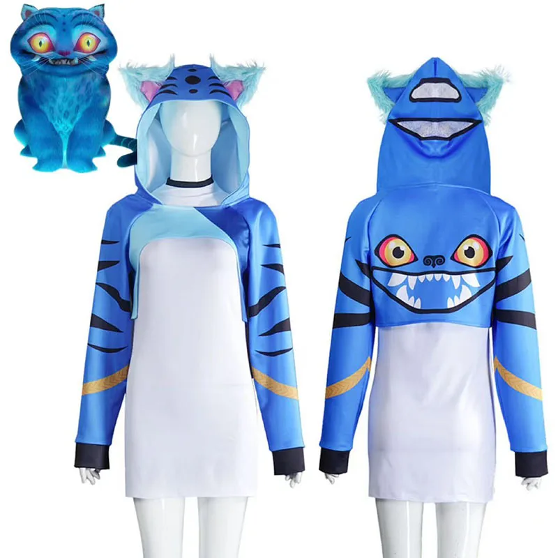 2026 جديد الكبار الاطفال شيطان الصيادين الأزرق النمر Kpop للنساء الفتيات أنيمي طباعة هوديي دعوى هالوين كرنفال الكرتون الملابس